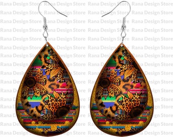Pendiente de serape leopardo Png,Pendientes de leopardo,Pendientes de serape,Sublimación de pendientes,Diseño de sublimación,Descarga digital