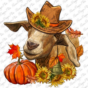 Fall Goat Png Sublimation Design, Fall Clipart, Fall Vibes Png, Hello ...