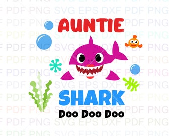 Download Auntie Shark Svg Etsy