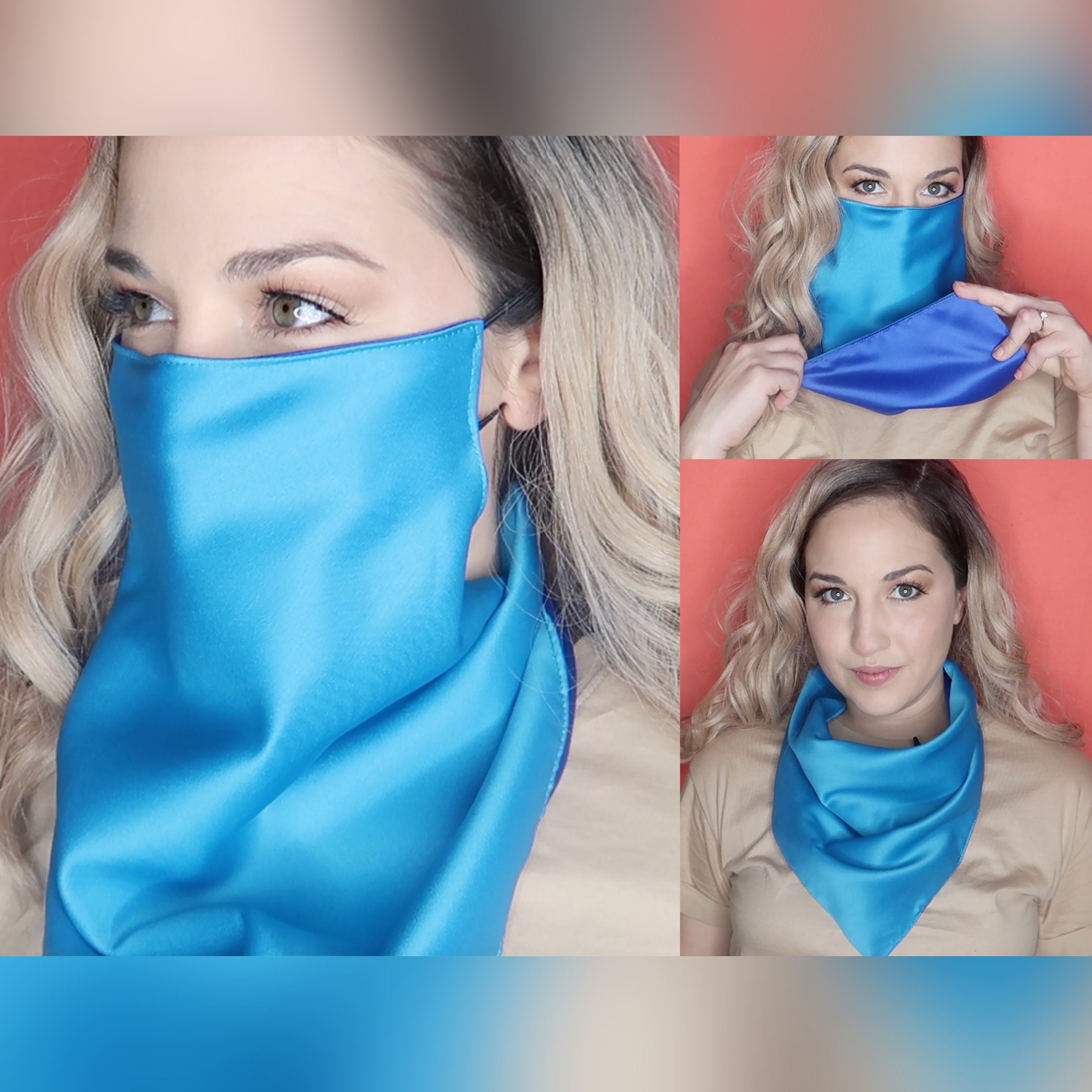 Scarf Face Mask Pattern Tutorial 4 in 1 Scarf Face Mask Double - Etsy ...