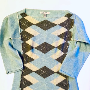 FREE PEOPLE Lambswool Argyle Sweater / Australia - Small Petite