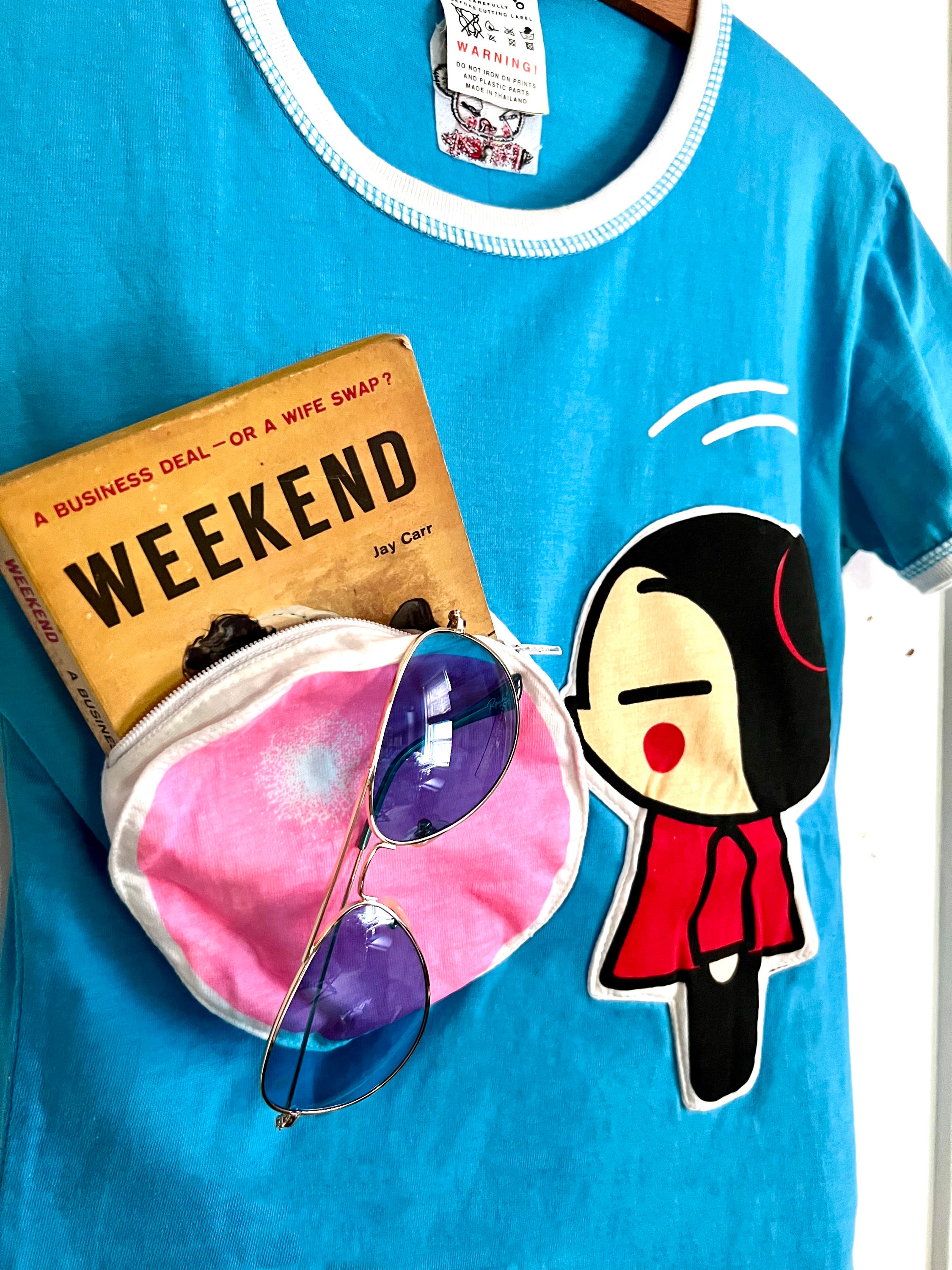 T-shirt Pucca Vintage - Taille 12 Ans - Rouge à Manches Longues - Occasion Bon état