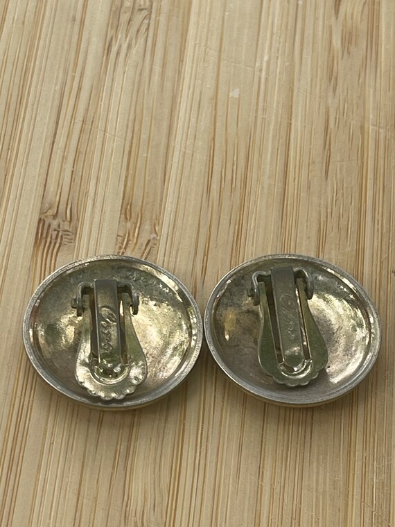 Vintage Signed Coro Gold Stud Clip Earrings - image 2