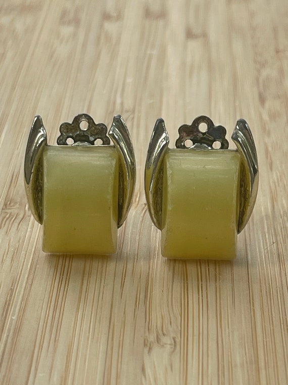 Vintage Yellow Clip Earrings - image 1
