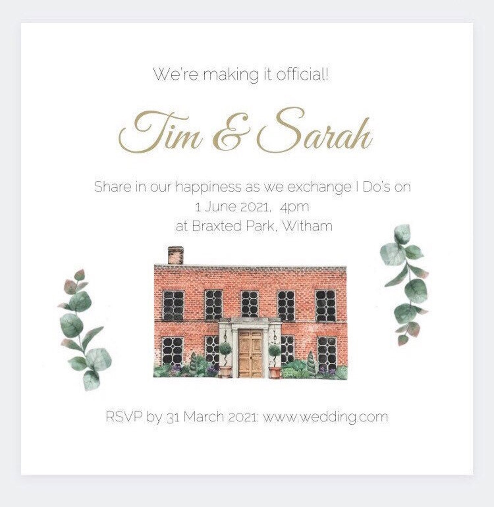 Custom Wedding Venue Invitations Etsy