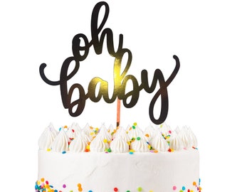 Oh Baby Cake Topper, Baby Shower Glitter Cake Topper, Baby Cake Topper, Glitter Topper, Baby Shower Cake, New Baby Cake Topper