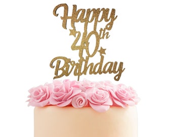 40th Glitter Cake Topper, 40th Birthday Cake Topper, Glitter Topper, Fortieth Cake Topper, 40th Cake Topper, 40th Cake Sign