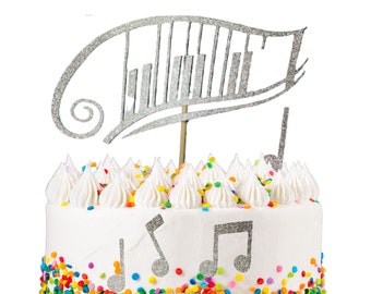 Piano Glitter Cake Topper, Music Cake Topper, Piano Cake Topper, Cake Topper, Piano Cake Sign, Music Cake Topper, Music Note Toppers