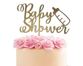 Baby Shower Glitter Cake Topper, Baby Cake Topper, Glitter Topper, Baby Shower Cake