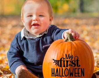 My First Halloween Sticker for Pumpkins, First Halloween Pumpkin Decals, Baby's First Halloween Decorations, First Halloween Decals