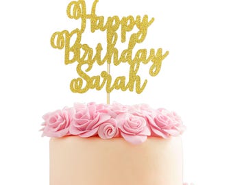 Name Cake Topper, Birthday Cake Topper, Party Cake Topper, Glitter Happy Birthday Cake Topper, Birthday Celebration, Cake Topper Birthday