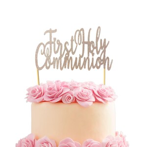 Communion Glitter Cake Topper, 1st Holy Communion Topper,  Glittery Communion Cake Topper, First Holy Communion Cake Sign, Holy Communion