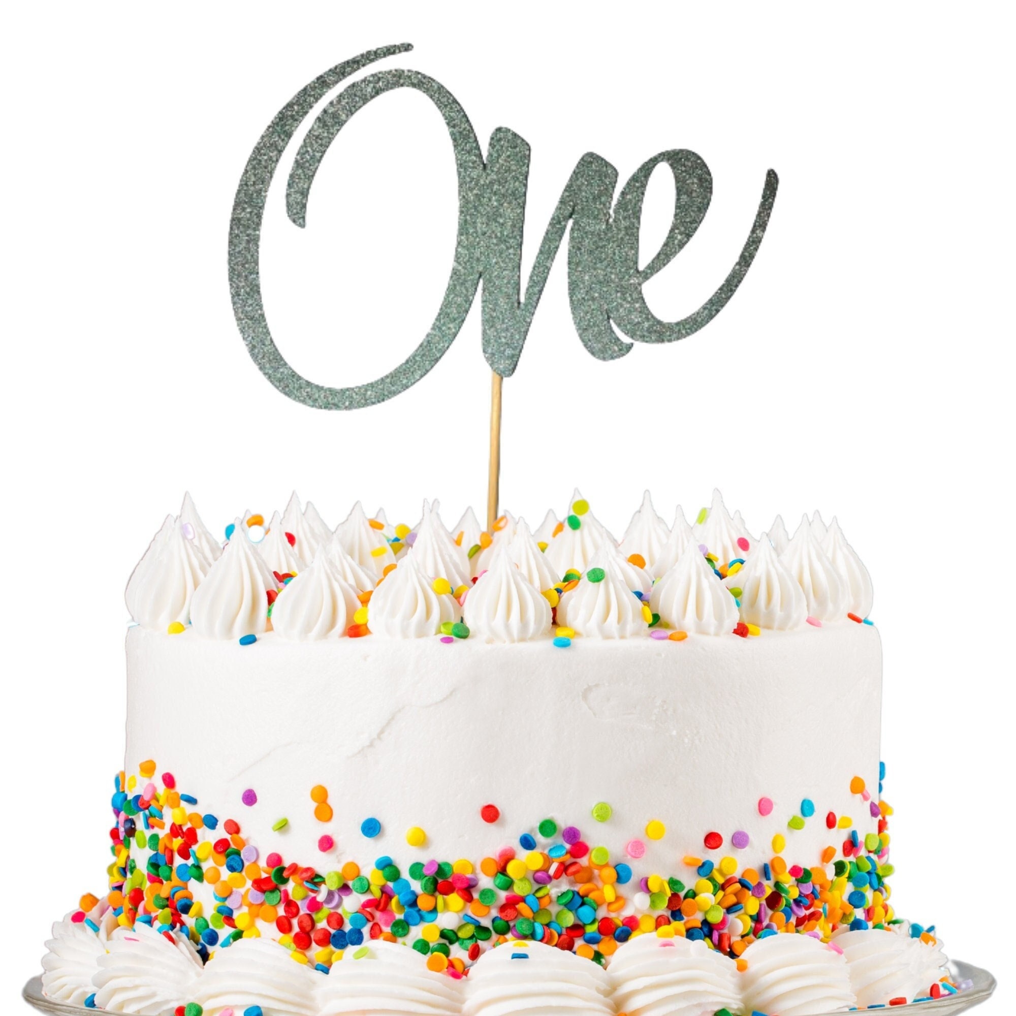 Number One Glitter Cake Topper Number One Birthday Cake | Etsy