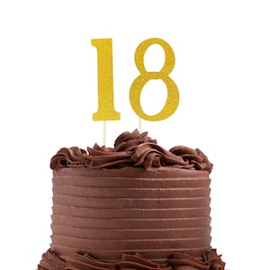 Glitter 18th Cake Topper, 18 Cake Topper, 18th Birthday Party Decor, Age 18 Event Decoration, Sparkling Cake Decoration, 18th Cake Sign