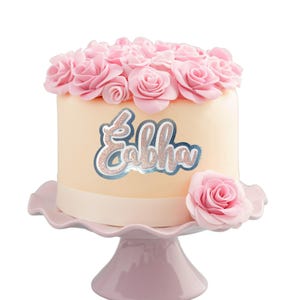 Personalised 3 Layered Name Topper, Glitter Cake Topper, Custom Cake Topper, Glittery  Cake charm, Personalised Cake Sign