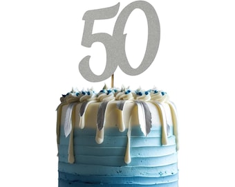 50 Glitter Cake Topper, 50th Birthday Cake Topper, Glitter Topper, 50 Cake Topper, Age Cake Topper, Fiftieth Cake Topper, 50th Cake Sign