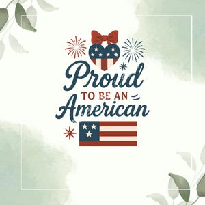 Proud to Be an American SVG | 4th of July Patriotic Cut File | USA Flag Cricut Silhouette Design | Independence Day Shirt SVG