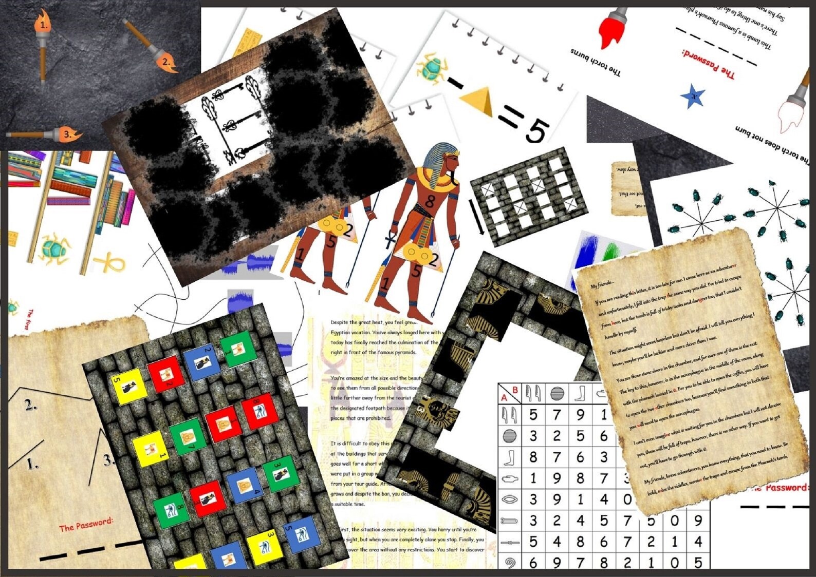 escape-room-game-pharaoh-s-tomb-themed-puzzle-game-family-fun-virtual-game-virtual-escape