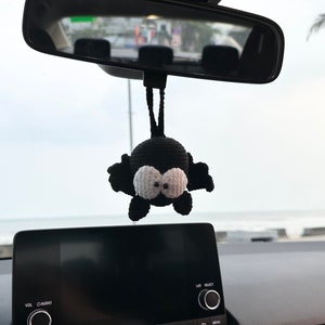 Crochet Hanging Bat for Car Decor, Hanging Animals, Rear View Mirror Accessories, Charm, Gift for Girlfriend Boyfriend, Birthday Funny Gift