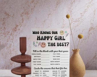 Wie kent het gelukkige meisje het beste | Hoe goed ken jij de jarige | Verjaardagsquiz Verjaardagsvragenlijst | Spel Verjaardagsfeestje voor meisjes