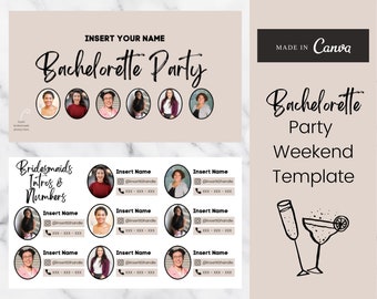 16 Page Bachelorette Party Itinerary Template | Bachelorette Planner Bundle w/ Budget Breakdown, Guest List, Itinerary | Digital Download