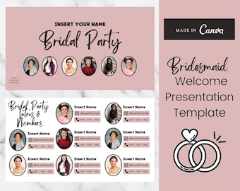 16 Slide Bridesmaid Template | Wedding Template | The Ultimate Bridesmaid Information Template in Canva | Bridesmaids | Digital Template