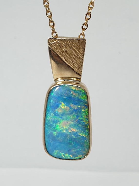 Lightning Ridge Black Opal & Diamond Necklace | Burton's – Burton's Gems  and Opals