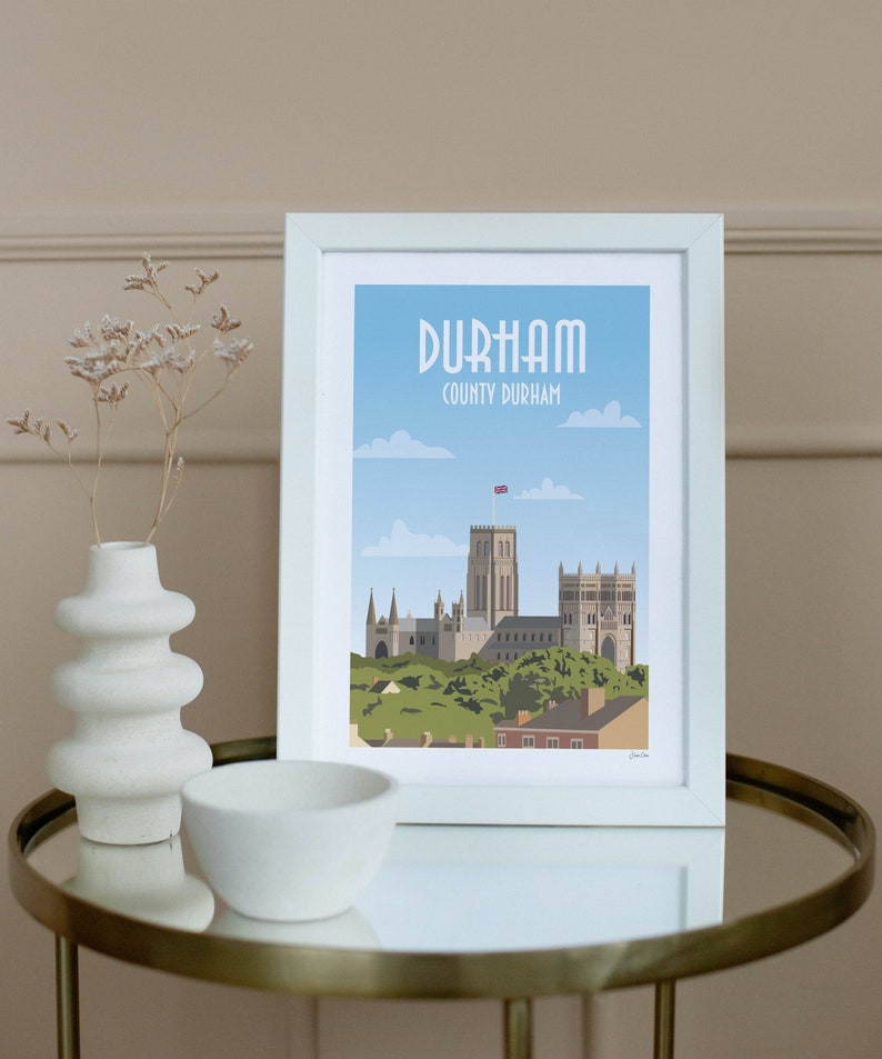 Durham Travel Print, Durham Cathedral, County Durham Wall Art, Travel