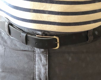 ceinture  en cuir noir pour homme