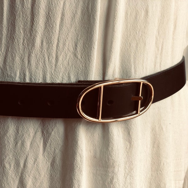 ceinture noire en cuir pour femme