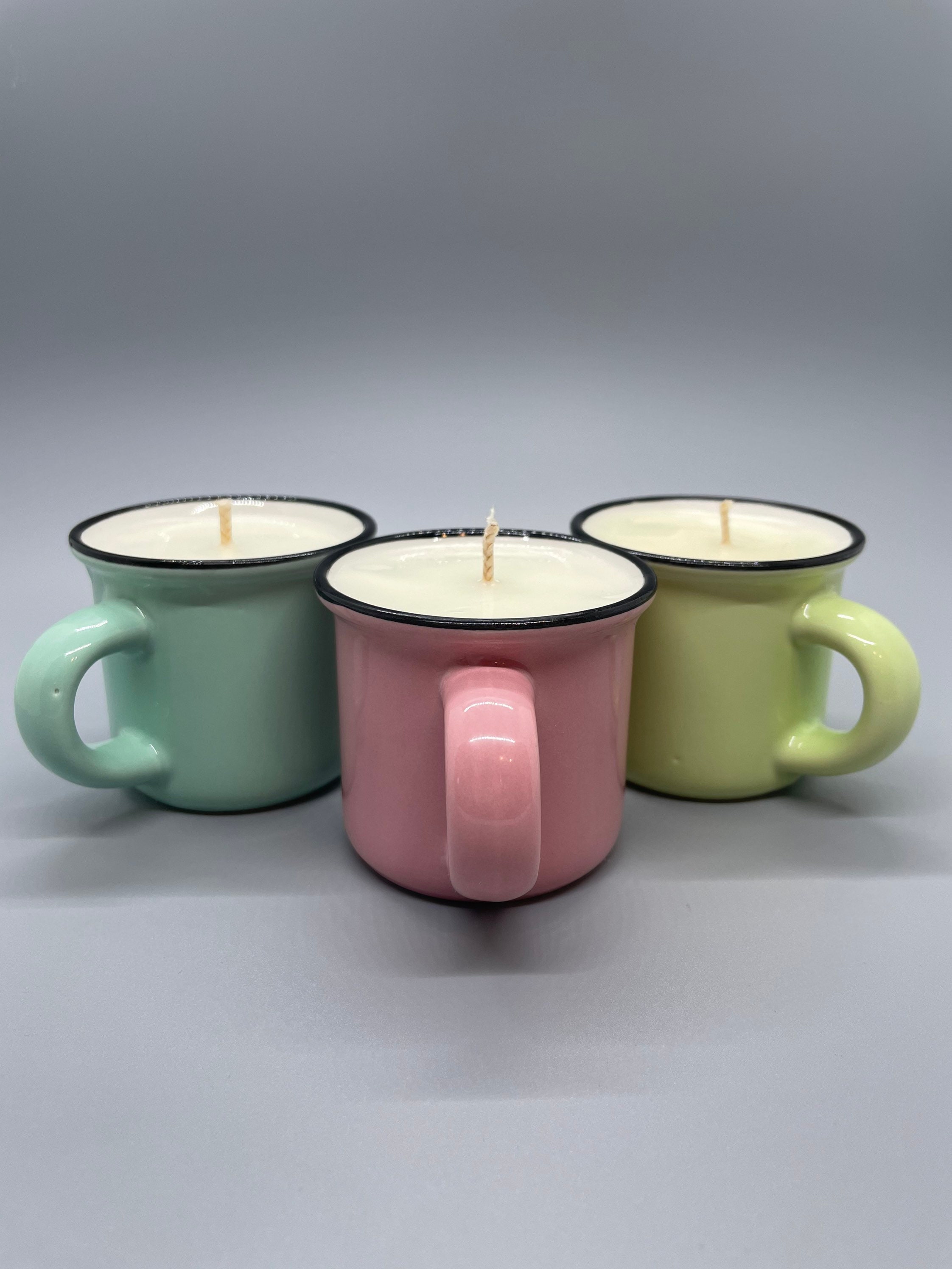 Mini Mug Candles 3Pack Organic Soy and Beeswax Candles Etsy