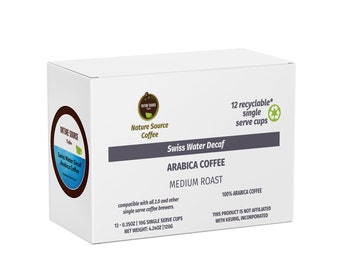 Swiss Water Decaf Coffee | Single Origin | Organic | Single Serve Cups | 0.35oz | California Fresh Roasted