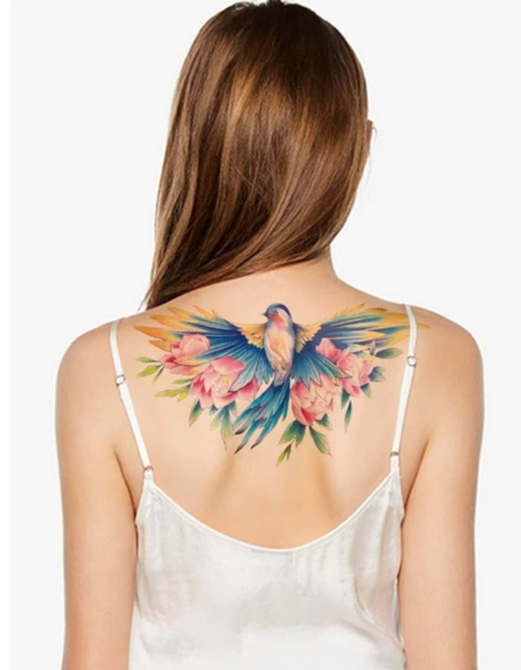 Sparrow Bird Winged Temporary Tattoos Arm Flower Floral Chest - Etsy Ireland