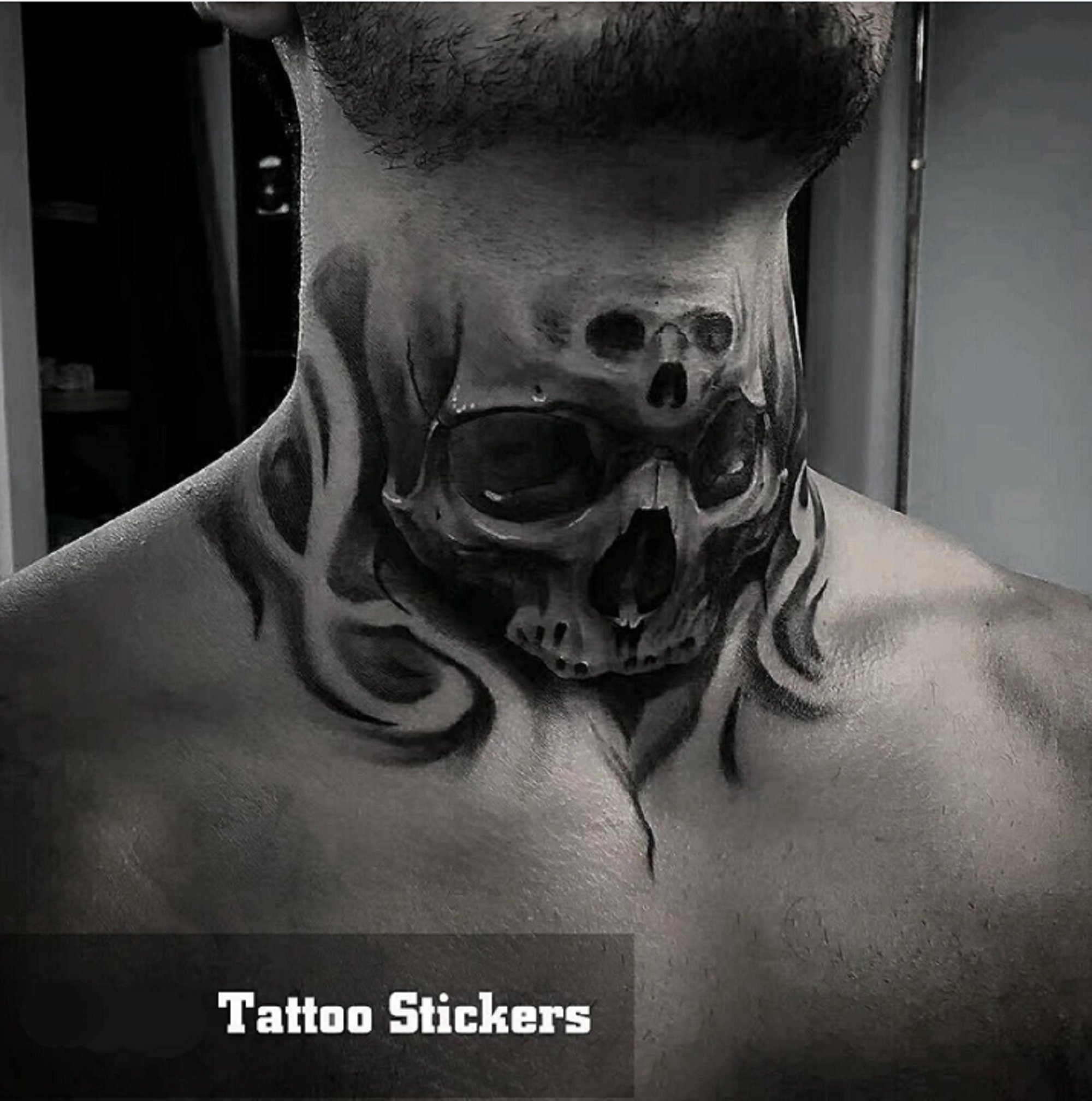 Skull Neck Temporary Tattoo Sticker Goth Tattoos Fake Tattoos - Etsy Skull Neck Temporary Tattoo Sticker Goth Tattoos Fake Tattoos - Etsy
