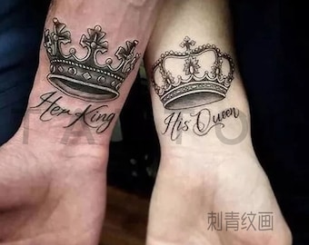 His and Hers Temporary Tattoos Crown Tattoos King & Queen - Etsy Hong Kong