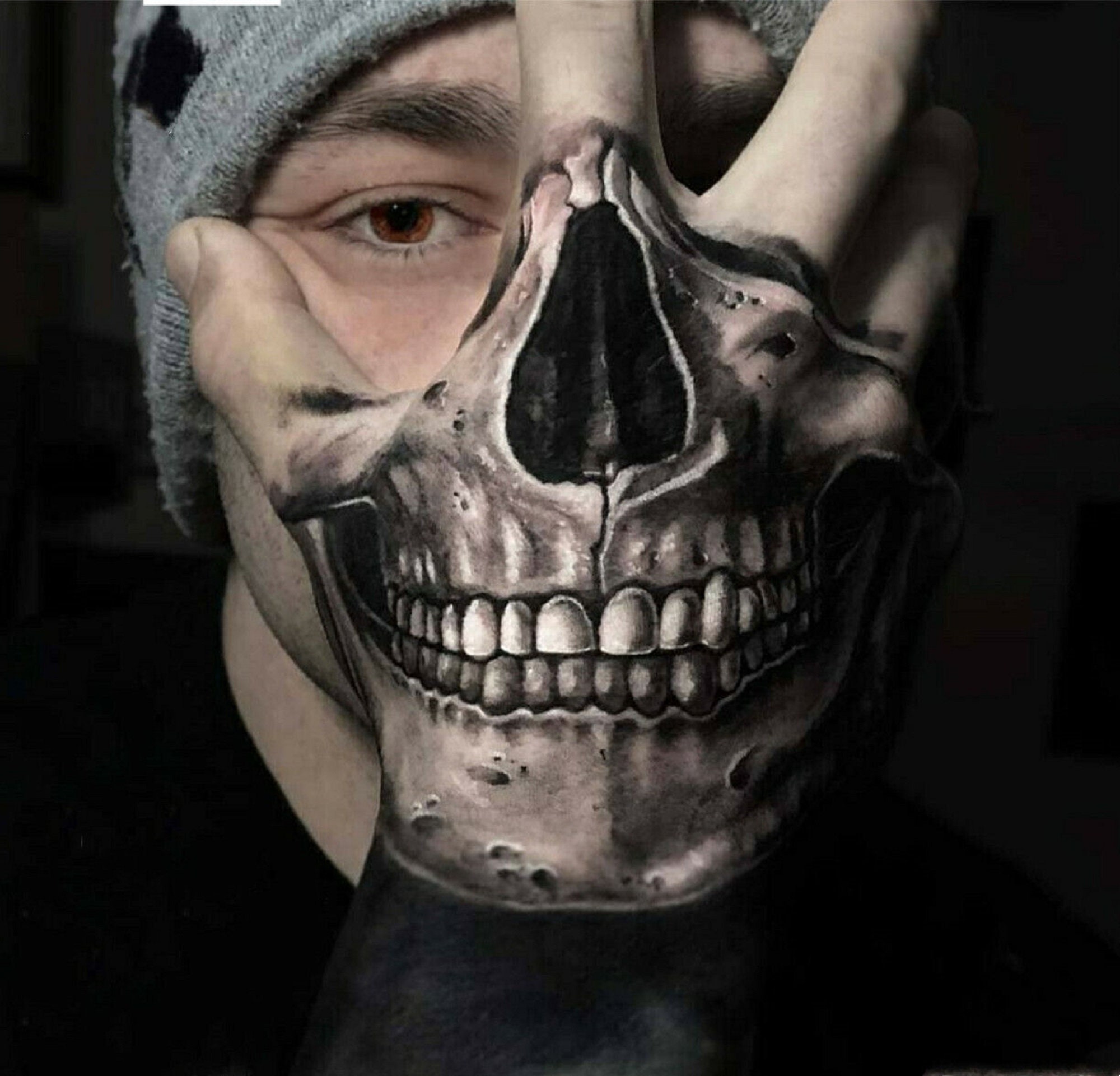 Skull Skeleton Hand Dark Gothic Thorns Temporary Tattoo - Etsy Denmark