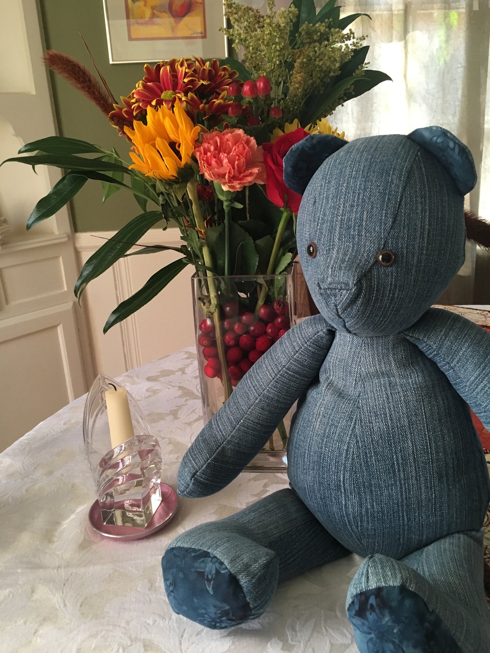 19 Recycled Blue Jean Teddy Bear Etsy