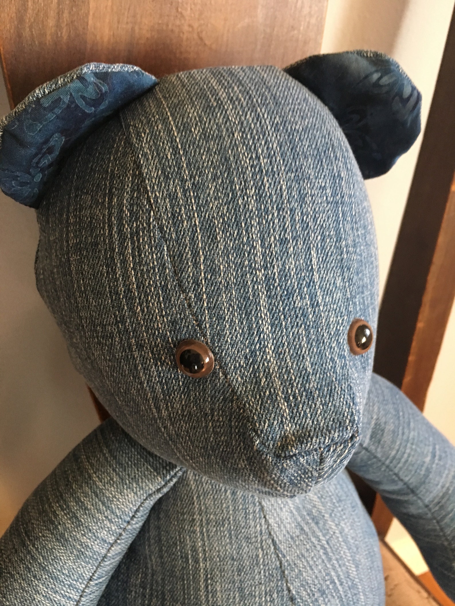 19 Recycled Blue Jean Teddy Bear Etsy