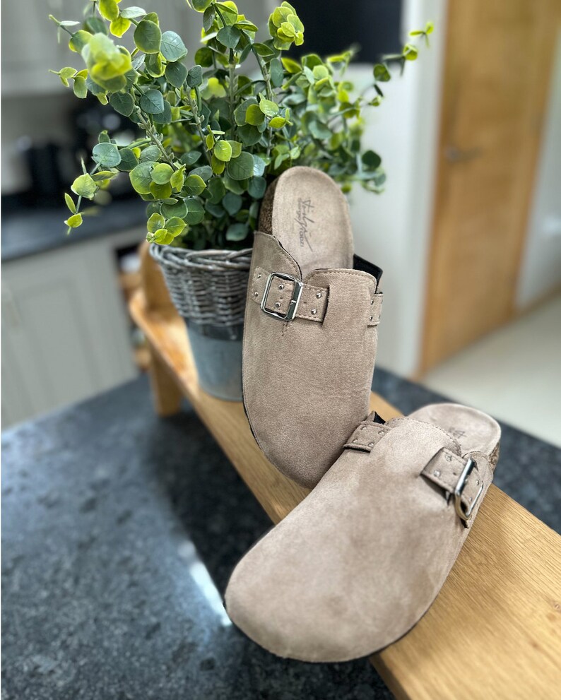 Beige Womens Casual Clogs, Mules, Casual Buckle Strap Detail Outdoor Shoe, Womens Clogs Etsy UK