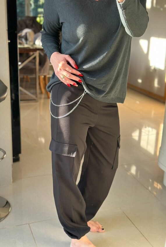 Chain detail cargo trousers deals