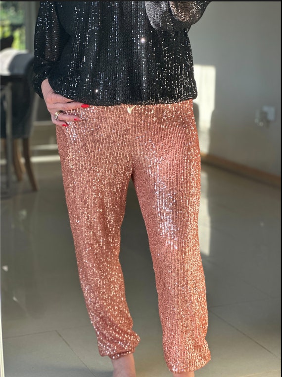 Made in Italy Sparkly Sequin Joggers, Trouser, Pants 