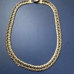 1950s Silver Tone Choker Double Chain Necklace