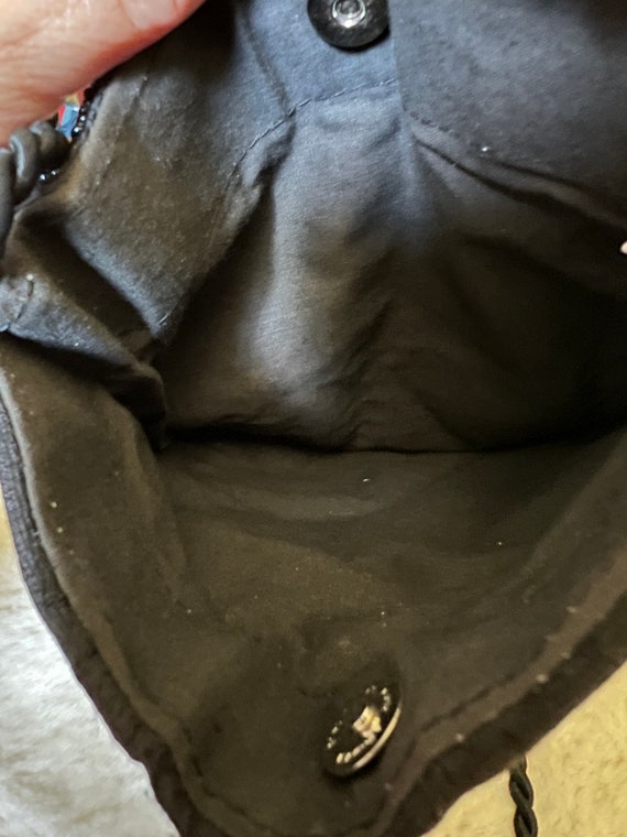 Black and multi colored seed bead crossover bag - image 4