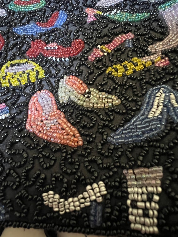 Black and multi colored seed bead crossover bag - image 6