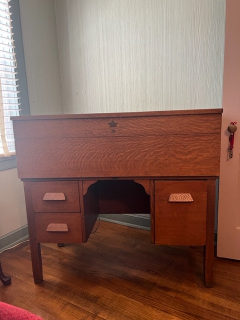 Flip Top Oak Antique Typewriter Desk Byron of Louisville KY Etsy