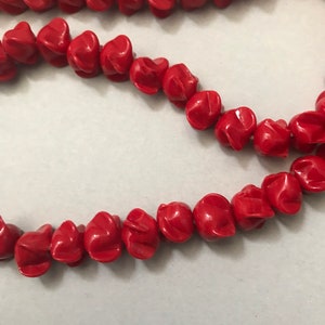 Vintage Rote Chunky Lucite / Kunststoff Perlen Halskette