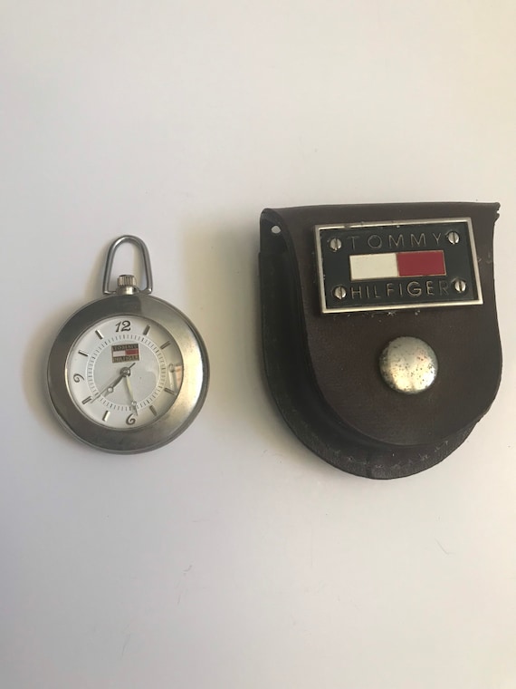 Vintage Tommy Hilfiger Pocket Watch with Genuine … - image 1