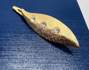 Vintage Lady Ellen gold tone and rhinestone hair clip barrette