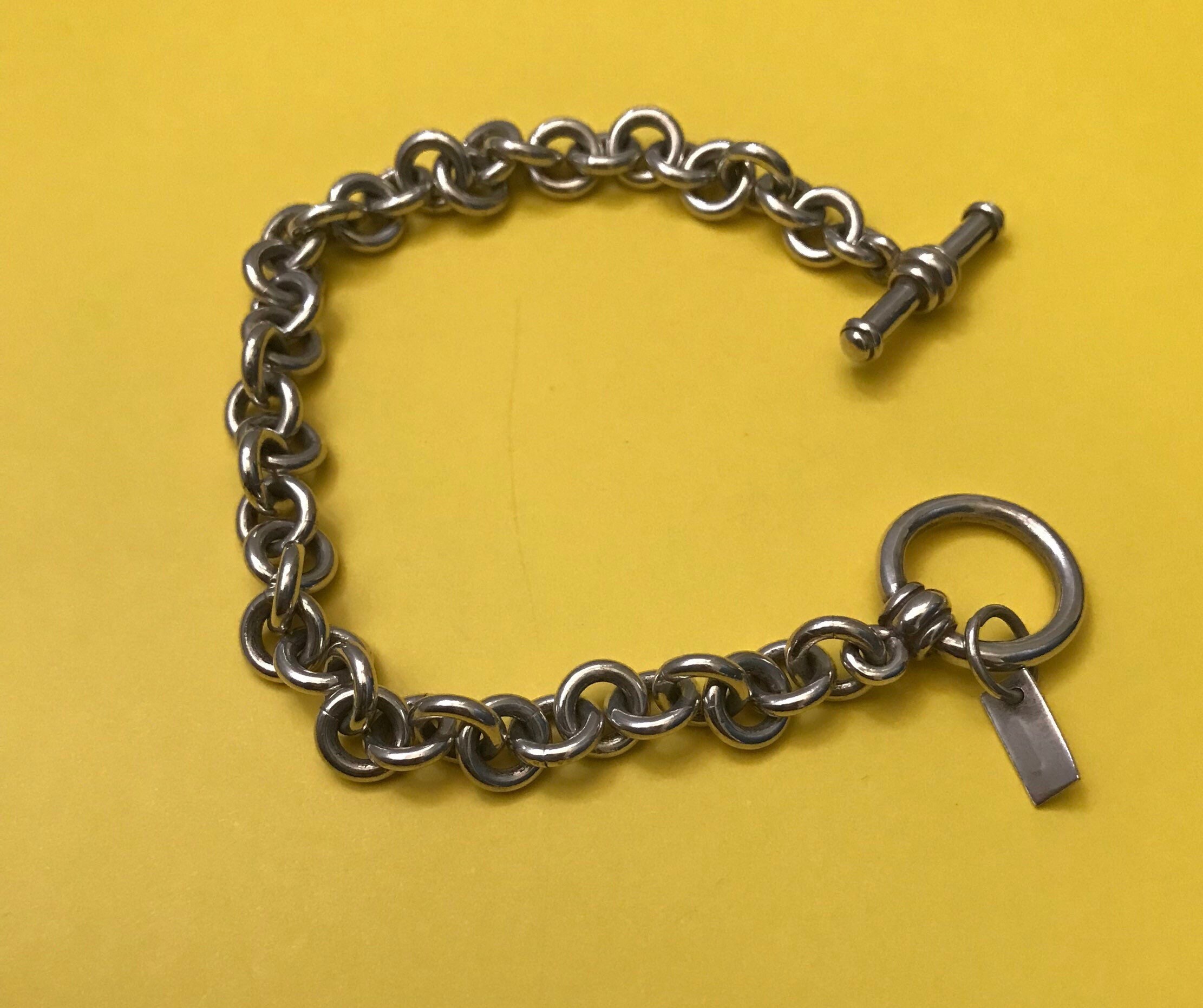 Vintage Mex 925 Silver Chain Bracelet - Etsy Vintage Mex 925 Silver Chain Bracelet - Etsy