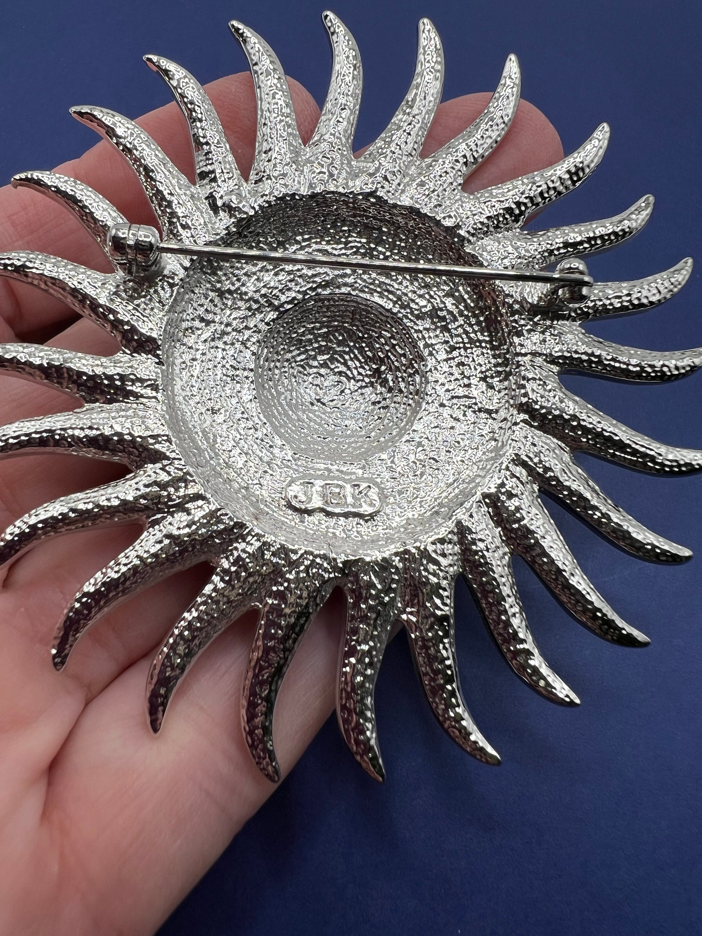 Vintage JBK Jacqueline Kennedy Rhinestone Sunburst Flower